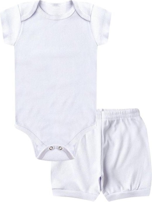 Imagem principal Kit Body Bebê Curto Canelado 2 Peças Branco Select Select