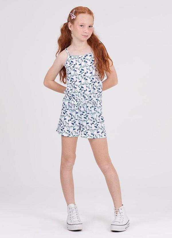 Imagem principal Macaquinho Infantil Alcinha Florais Branco VIDA COSTEIRA VIDA COSTEIRA