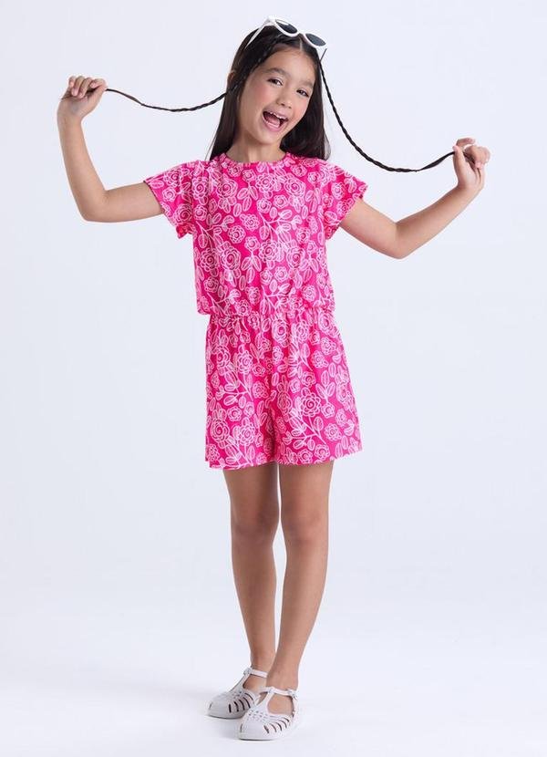 Imagem principal Macaquinho Infantil Feminino Floral Rosa VIDA COSTEIRA VIDA COSTEIRA