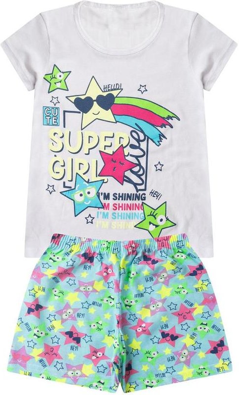 Imagem principal Pijama Infantil Menina Curto Algodão Branco Select Select