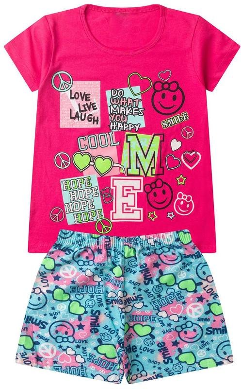 Imagem principal Pijama Infantil Menina Curto Algodão Rosa Select Select