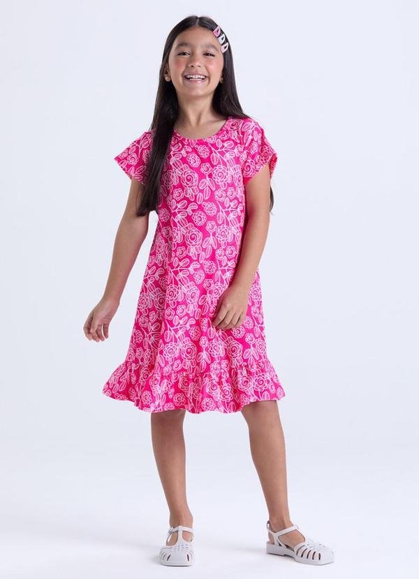 Imagem principal Vestido Infantil Menina Estampa Babados Rosa VIDA COSTEIRA VIDA COSTEIRA