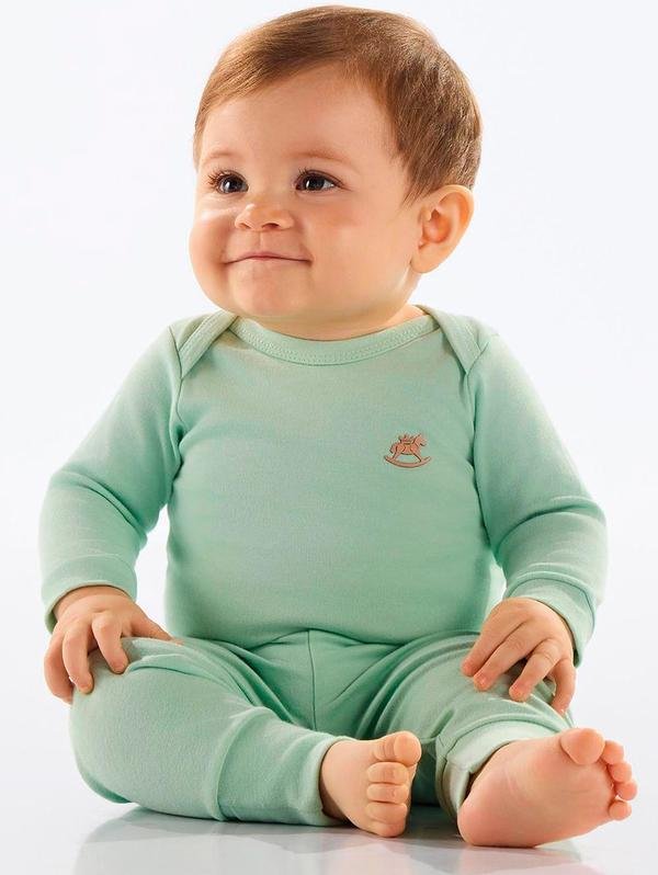 Imagem principal Body Manga Longa Unissex Suedine Verde Up Baby Up Baby