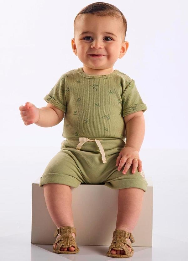 Imagem principal Conjunto Body e Short Unissex Bebê Verde Up Baby Up Baby