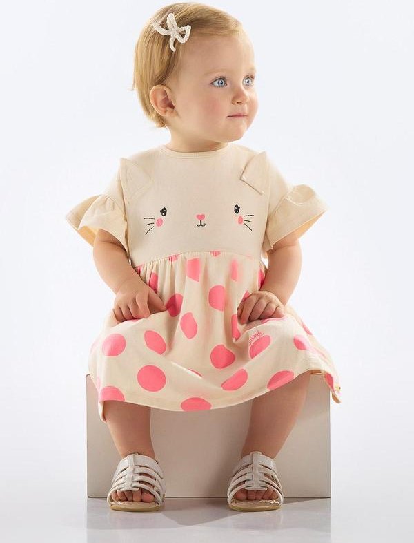 Imagem principal Vestido Coelhinho Bebê Menina Rosa Quimby Quimby