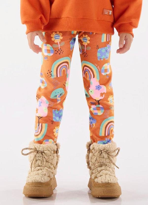 Imagem principal Calça Legging em Malha Peluciada Laranja Up Baby Up Baby