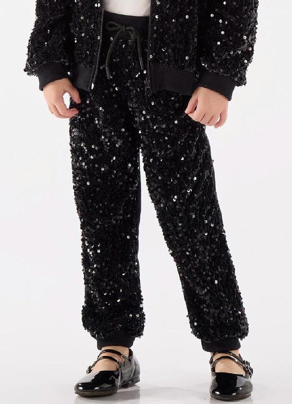 Imagem principal Calça Menina em Veludo Paetê Preto Up Baby Up Baby