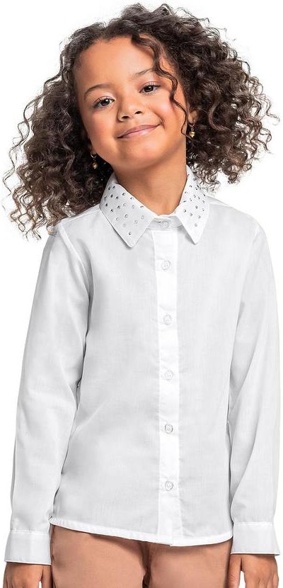 Imagem principal Camisa Manga Longa para Menina Branco Quimby Quimby