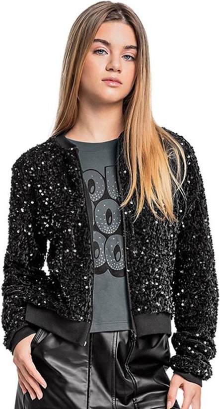 Imagem principal Jaqueta Bomber Juvenil em Paetê Preto Gloss Gloss