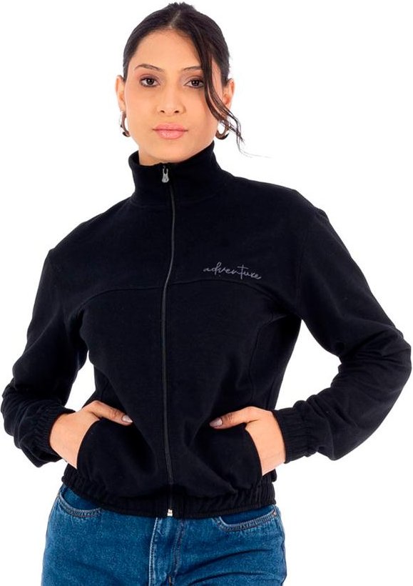 Jaqueta Feminina Moletom Feminino Preto