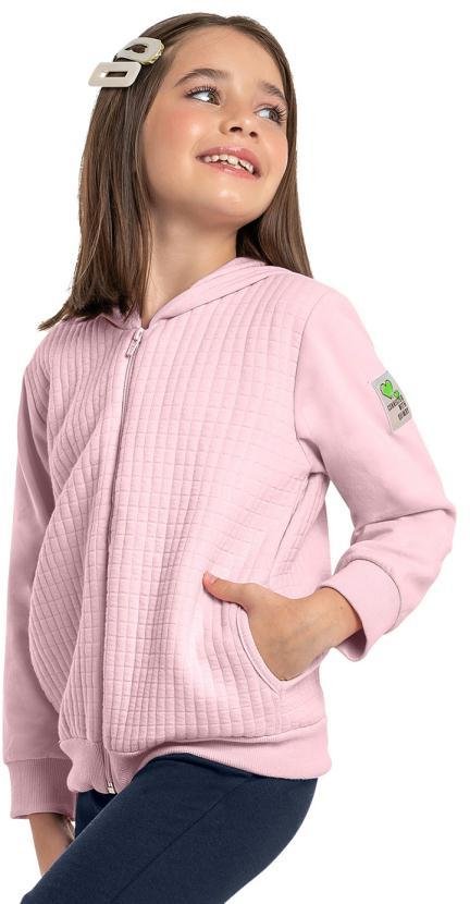 Imagem principal Jaqueta Infantil em Moletom Rosa Quimby Quimby