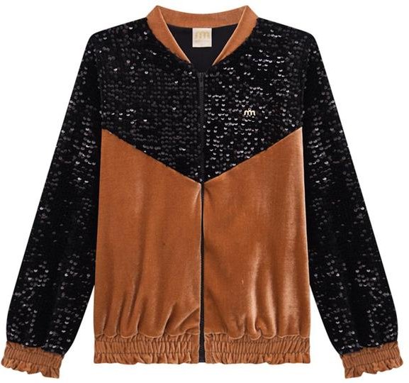 Imagem principal Jaqueta Infantil em Veludo Alemão e Paetê Marrom Milli E Nina Milli E Nina