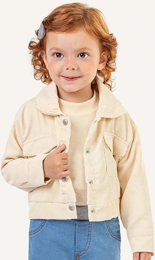 Imagem principal Jaqueta Infantil Menina Cotelê Bege Colorittá Colorittá