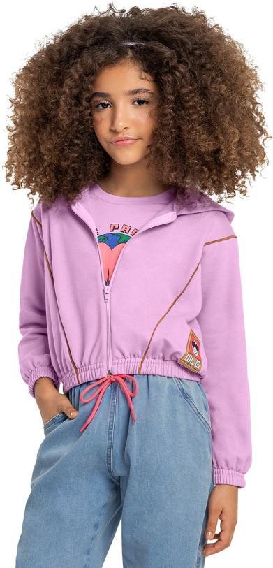 Imagem principal Jaqueta Infantil Menina em Moletom Roxo Gloss Gloss
