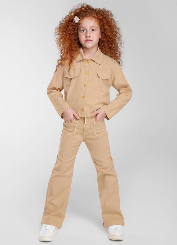 Jaqueta Infantil Menina em Sarja Bege