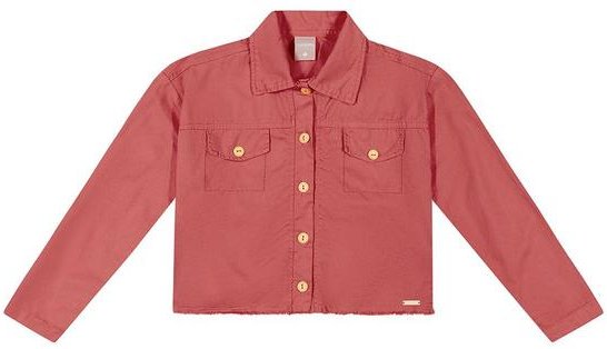 Jaqueta Infantil Menina em Sarja Rosa