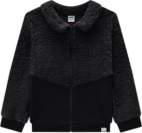 Imagem principal Jaqueta Infantil Pelo Sherpa com Moletom Preto Marlan Marlan