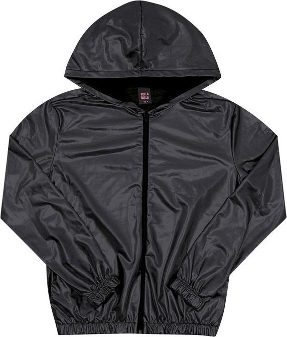 Jaqueta Juvenil Malha Foil e Meia Malha Preto