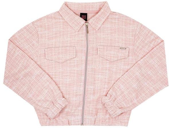 Jaqueta Juvenil Menina Tweed Rosa