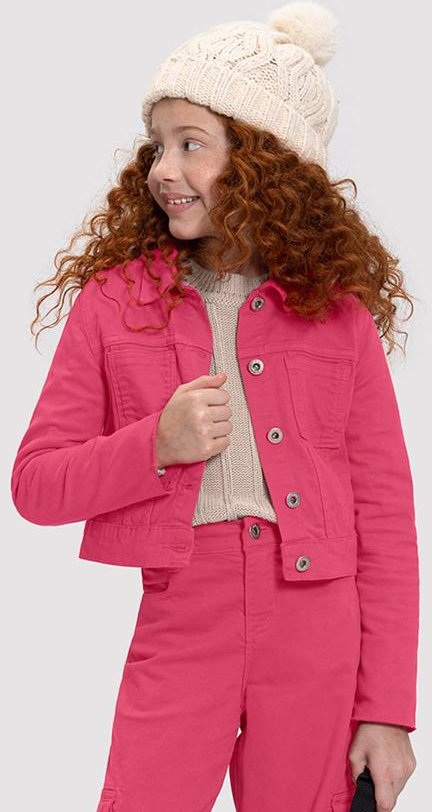 Imagem principal Jaqueta Sarja Cropped Infantil Menina Color Rosa Alakazoo Alakazoo
