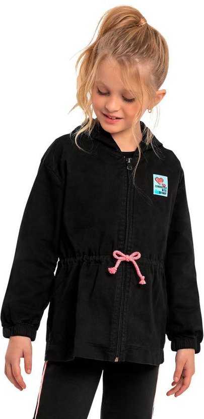 Imagem principal Parka Infantil Menina em Sarja Preto Quimby Quimby