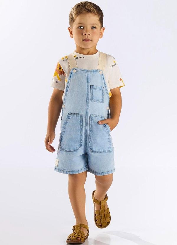 Imagem principal Jardineira Jeans Unissex Infantil Azul Up Baby Up Baby