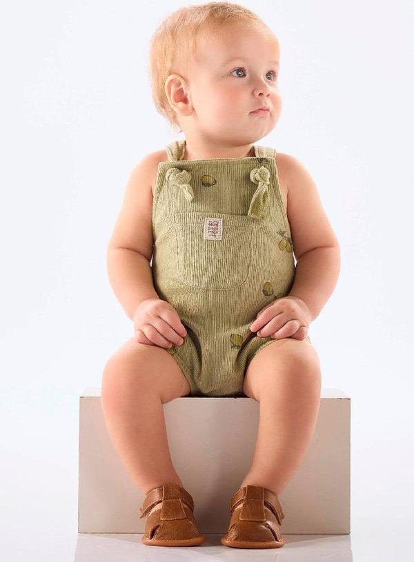 Imagem principal Jardineira Unissex Bebê em Ribana Up Baby Verde Up Baby