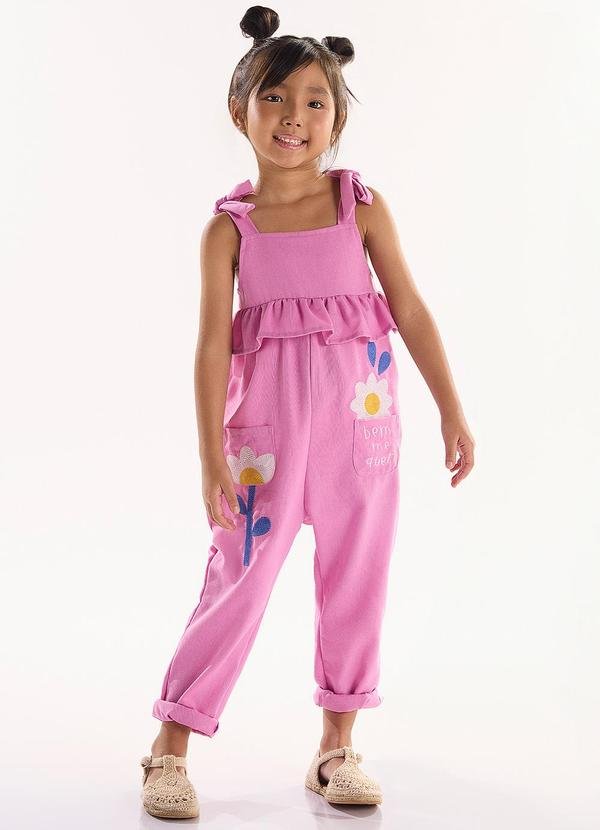 Imagem principal Macacão Infantil em Viscolinho Roxo Três e Já Três e Já