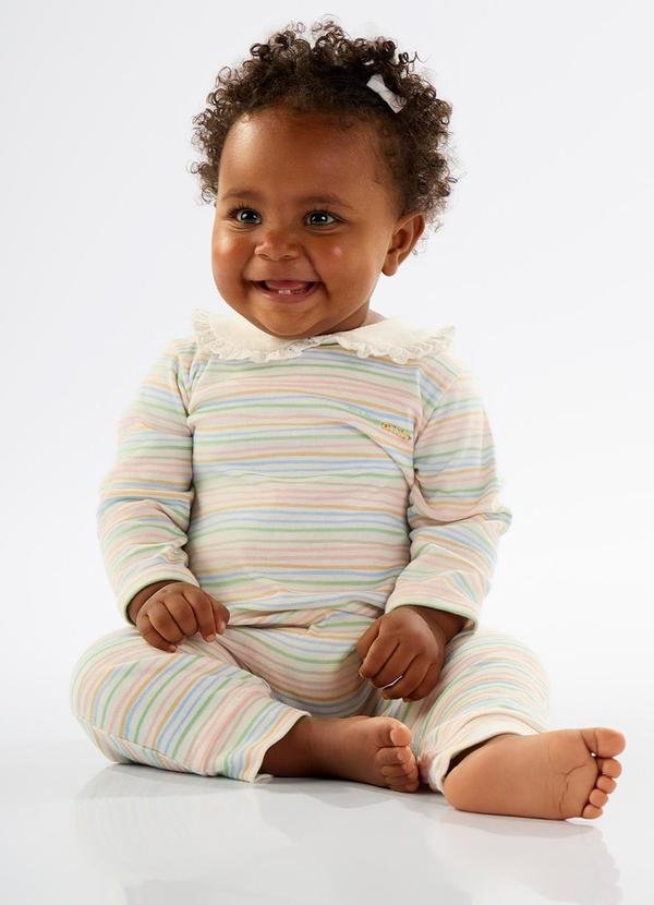 Imagem principal Macacão para Bebê Menina em Suedine Bege Up Baby Up Baby