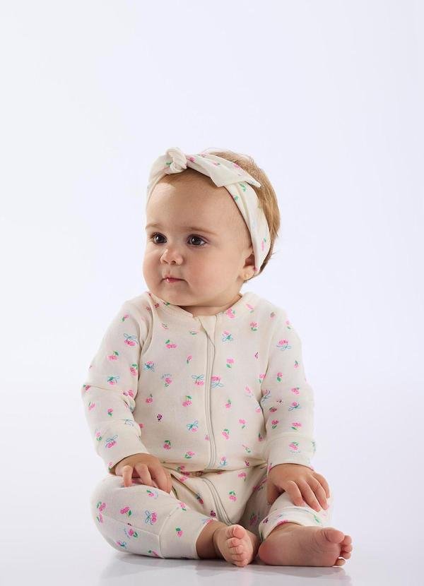 Imagem principal Macacão Suedine Bebê Menina Bege