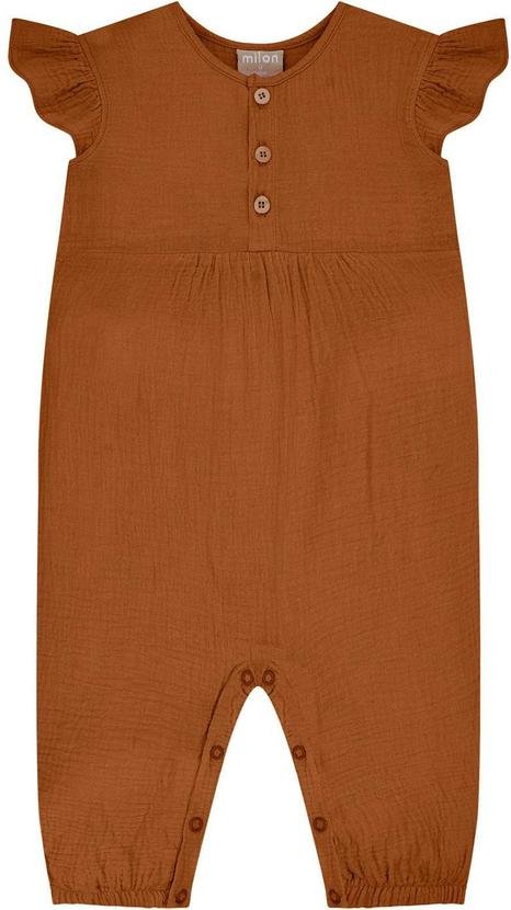 Macacão Bebê Menina Marrom