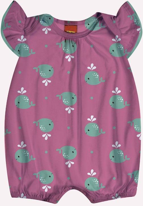 Imagem principal Macaquinho Bebê Menina Baleias Rosa Kyly Kyly