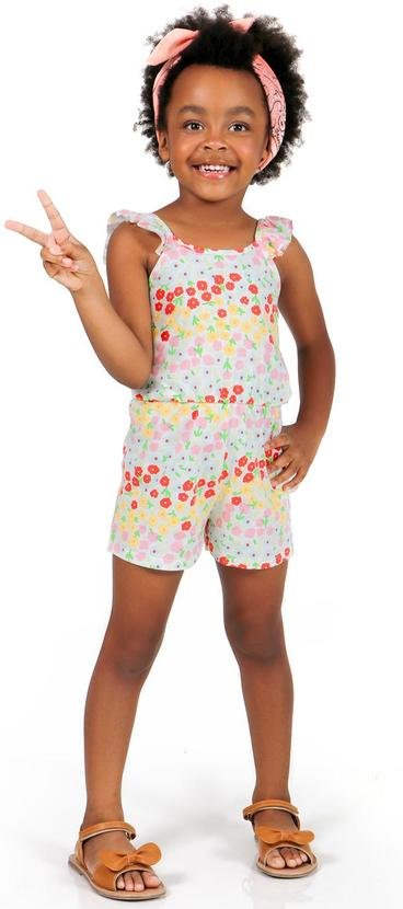 Imagem principal Macaquinho de Alçinha Estampado Nude Tink Bink Tink Bink