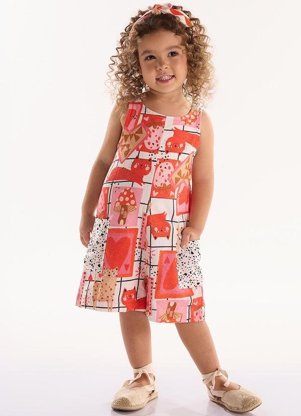 Imagem principal Macaquinho Infantil em Viscolinho Bege Três e Já Três e Já