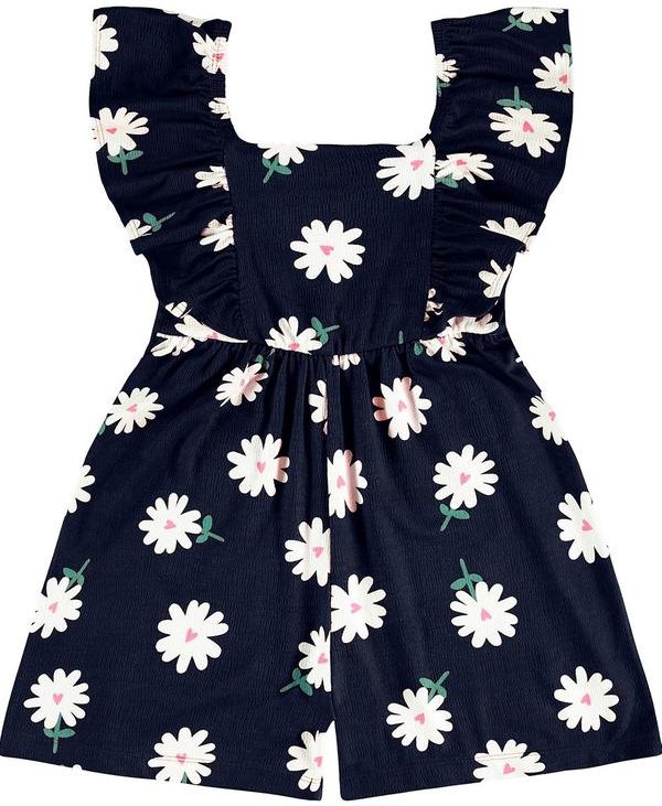 Macaquinho Visco Maquinetada Feminino Azul