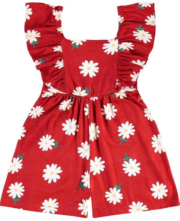 Macaquinho Visco Maquinetada Feminino Vermelho