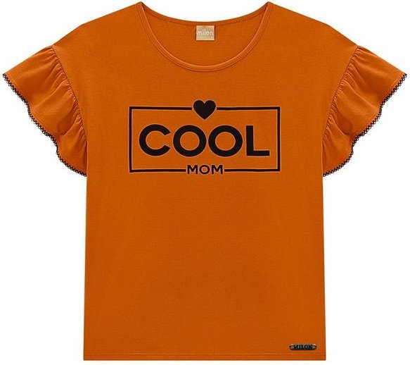 Blusa Adulta Menina Lettering Marrom