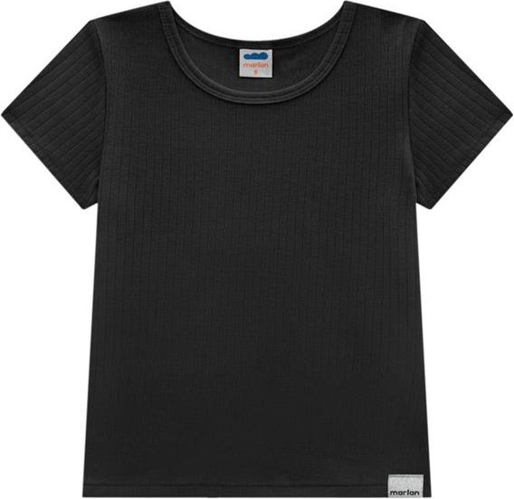 Imagem principal Blusa Menina em Canelado Preto Marlan Marlan