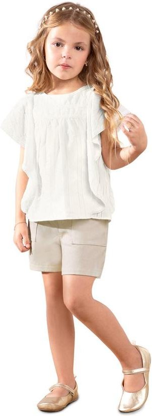 Conjunto Infantil Menina Badado Off White