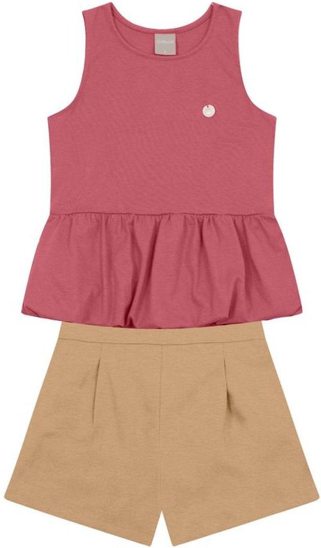 Imagem principal Conjunto Infantil Menina Balonê Rosa Brandili Mundi Brandili Mundi