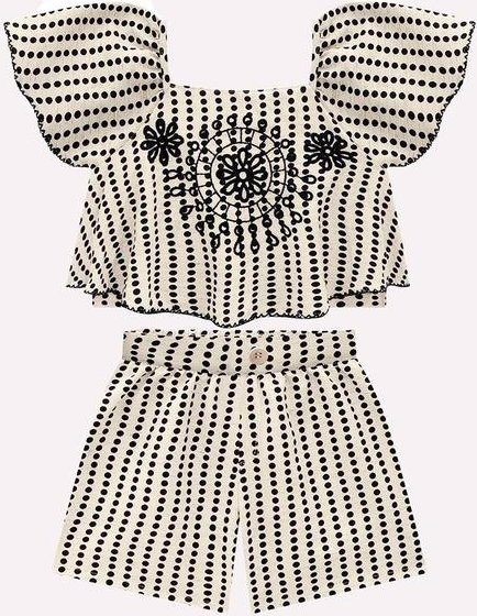 Imagem principal Conjunto Infantil Menina Bordado Bege Milon Milon