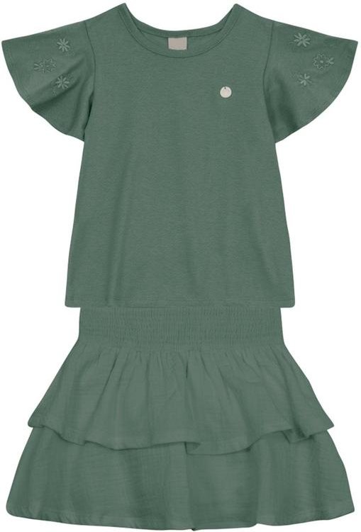 Imagem principal Conjunto Infantil Menina Bordado Verde Brandili Mundi Brandili Mundi