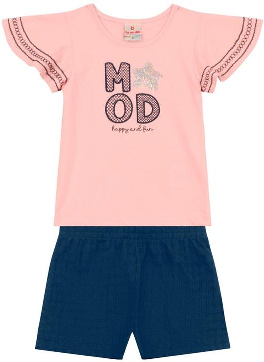 Imagem principal Conjunto Infantil Menina Brilhante Rosa Brandili Brandili