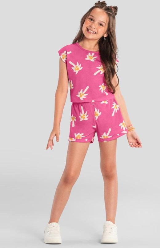 Imagem principal Conjunto Infantil Menina de Coqueiros Rosa Brandili Brandili
