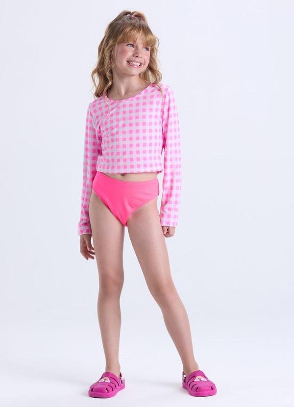 Imagem principal Conjunto Praia Manga Longa Uv50+ Xadrez Rosa VIDA COSTEIRA VIDA COSTEIRA
