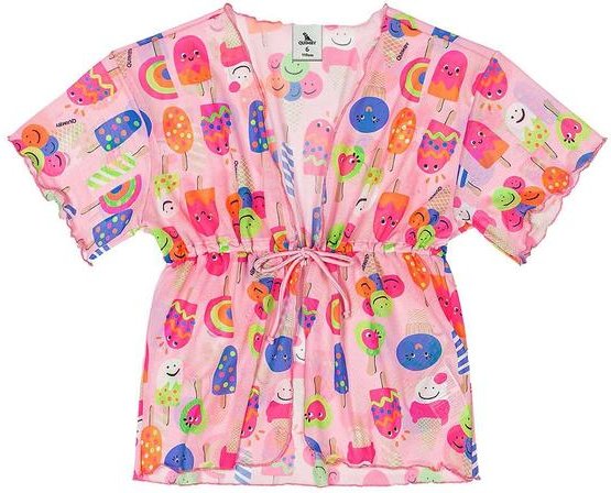 Imagem principal Saida de Praia Estampada Menina Rosa Quimby Quimby