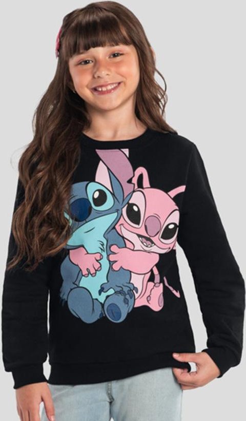 Imagem principal Blusão Infantil Menina do Stitch Preto Brandili Brandili
