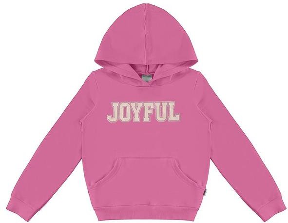 Blusão Joyful em Moletom Menina Rosa