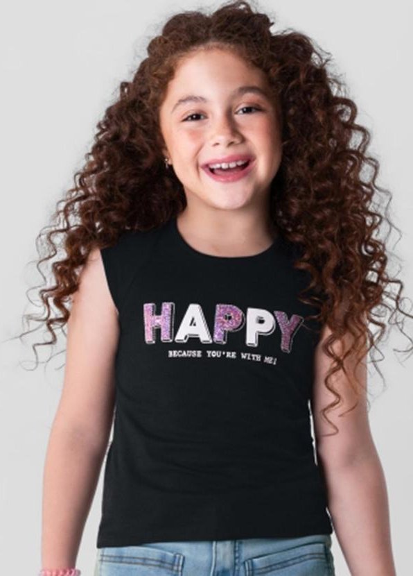 Imagem principal Blusa Infantil Menina em Malha Preto Brandili Brandili