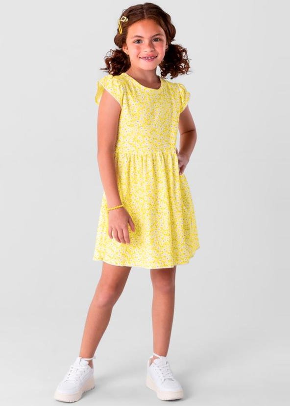 Imagem principal Vestido Infantil Menina Estampado Amarelo Brandili Brandili